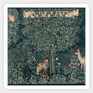 William Morris Woodland Tapestry Fox Sticker